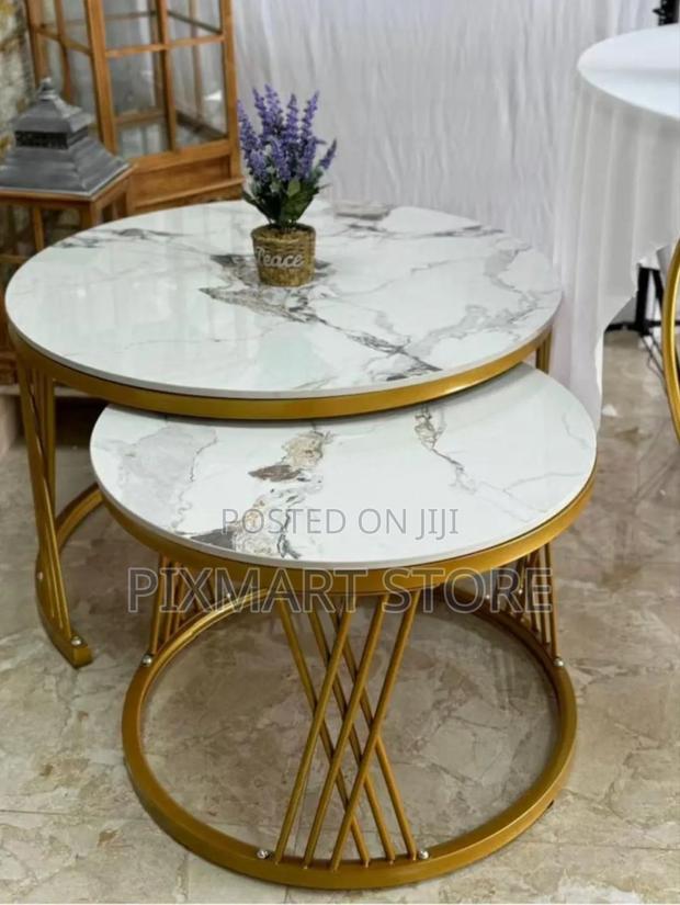 2-in-1 Marble Nesting Tables – Modern Living Room Set