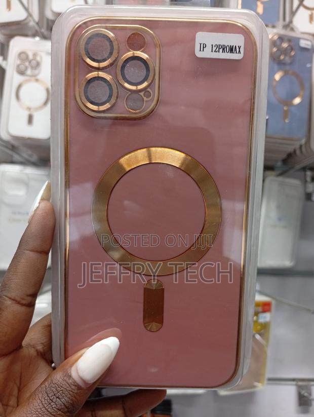 iPhone 12 Pro Max Electroplated Rose Gold Magsafe Clear Case