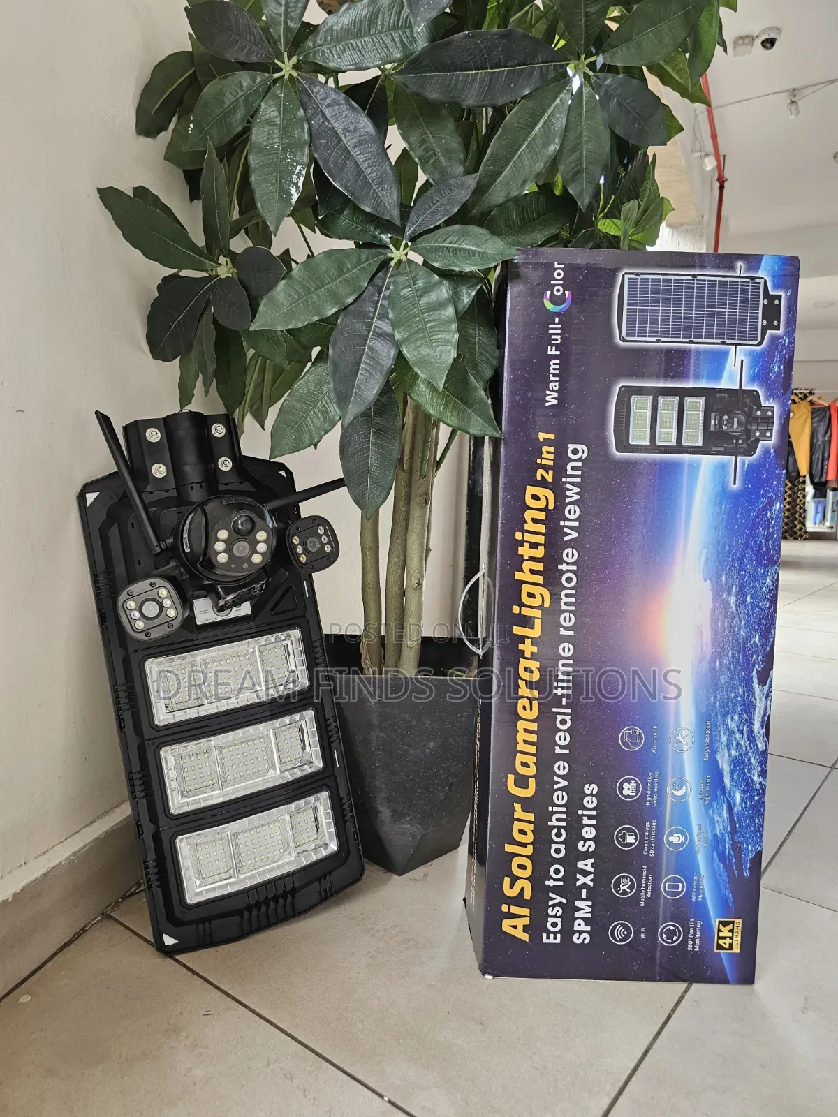Solar Floodlight + 3600 CCTV Camera
