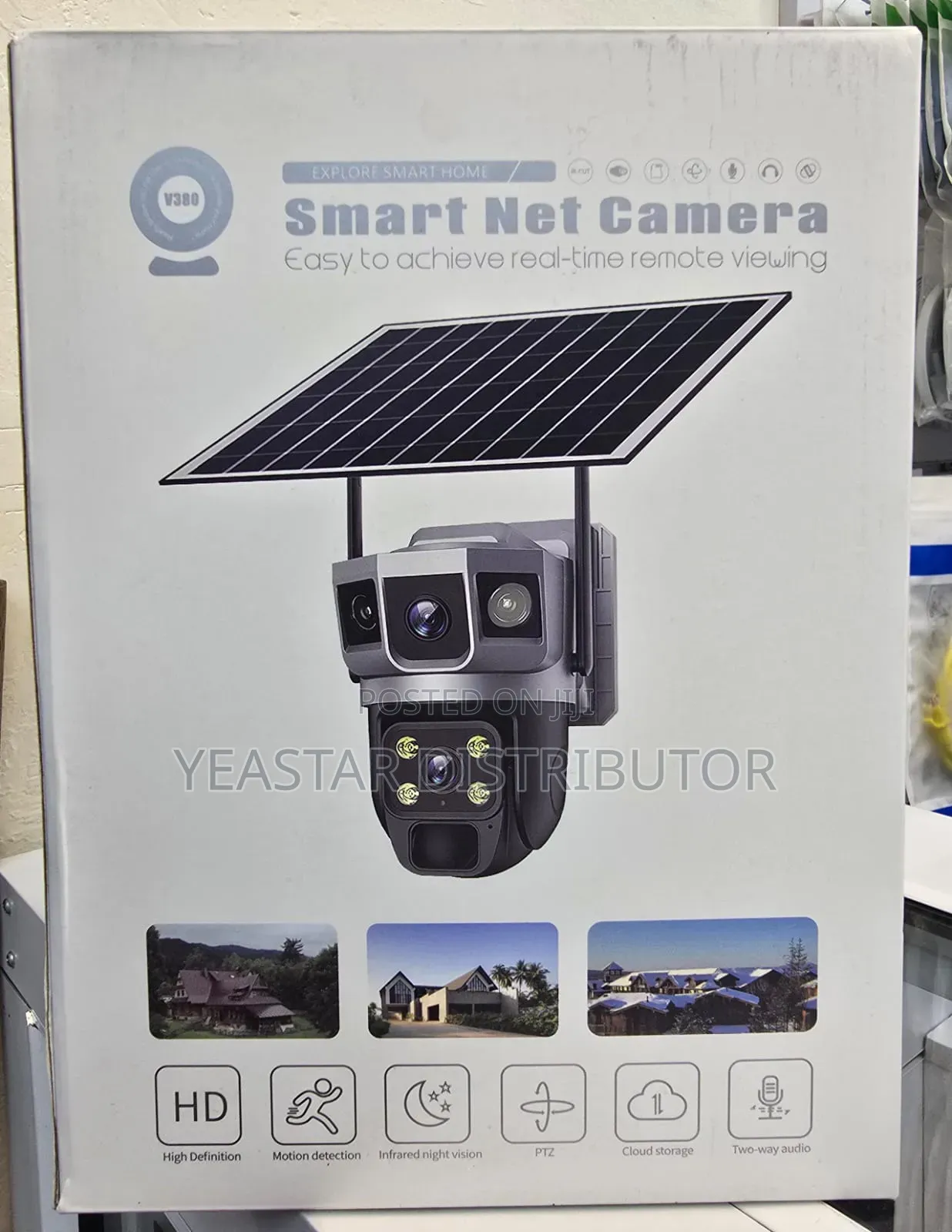 V380 Pro Dual Lens Solar PTZ Camera