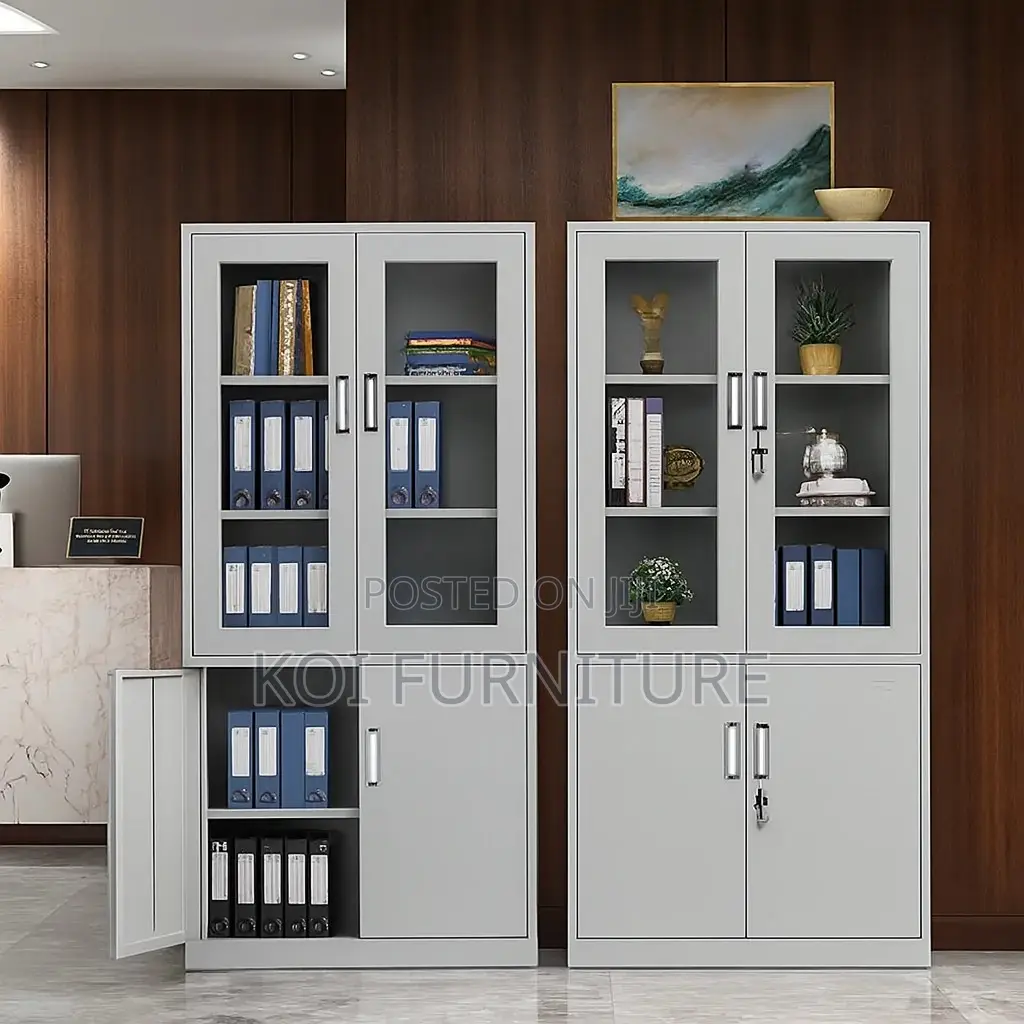 Office Cabinet; Two Doors Filing Executive Cabinet With Glass View