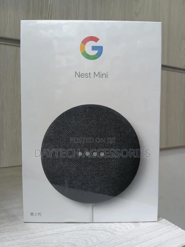 This Is a Google Nest Mini (2nd Generation) Smart Speaker in Charcoal.