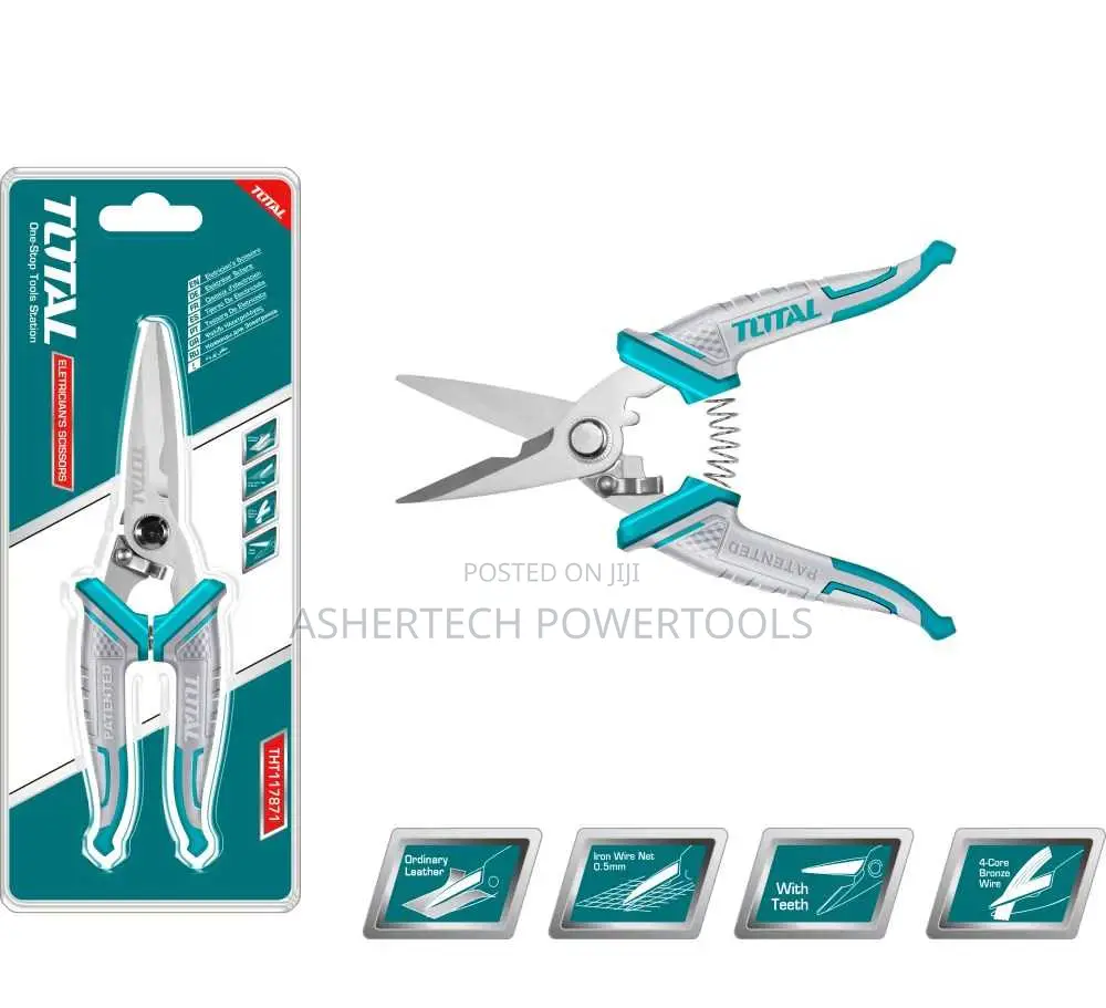 Tht117871 Total Electrician's Scissors "Size:178mm(7"")