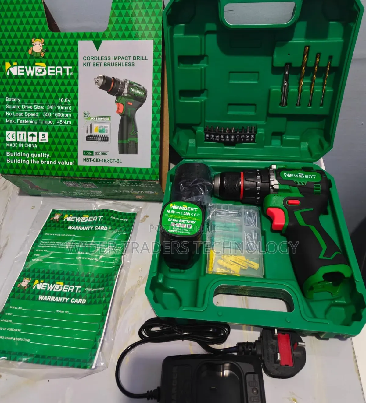 Newbeat Brushless Cordless
58pc Cordless Kit
45nm Torque
2pc 16.8v