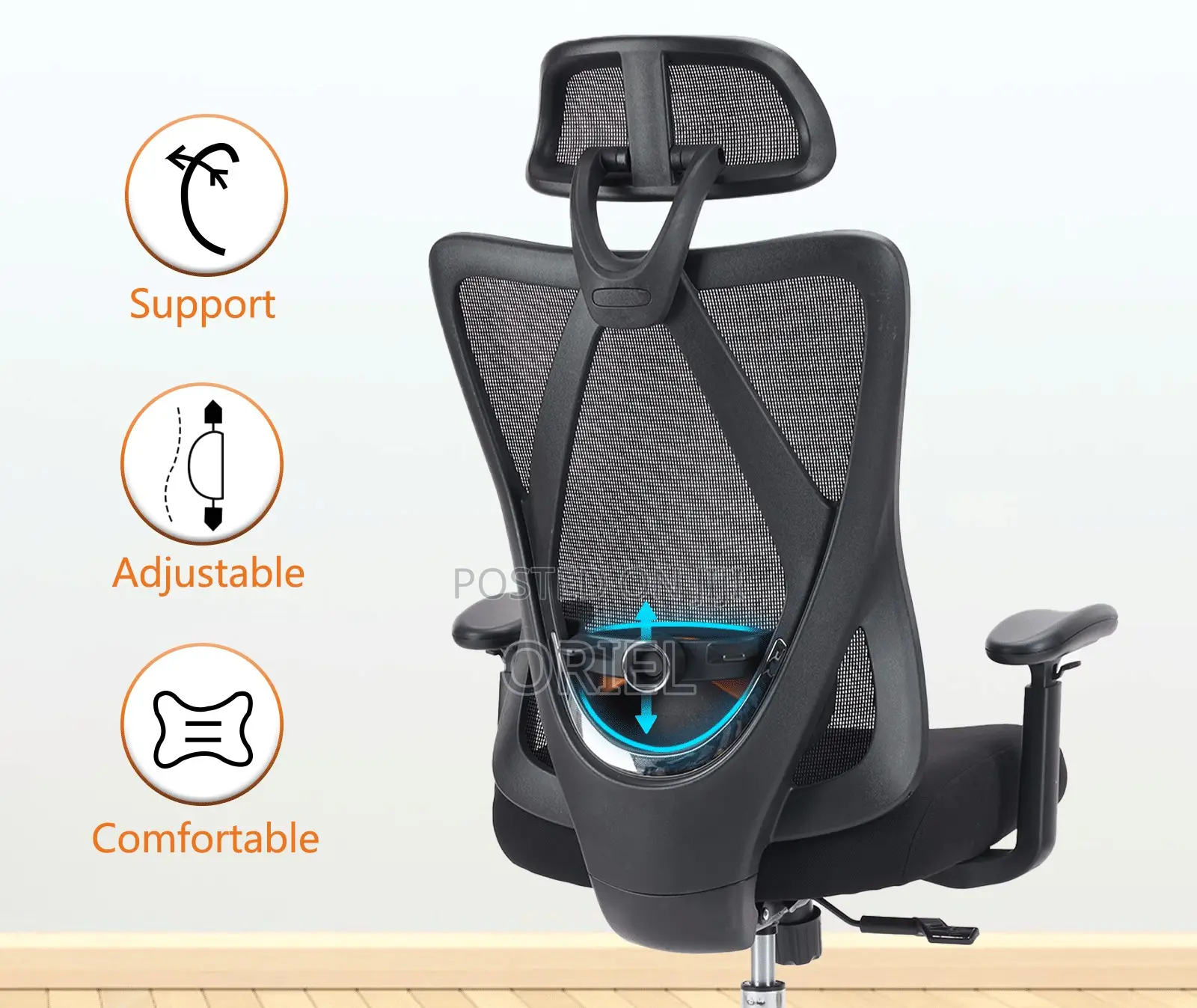 Executive Chair : Modern Executive Mesh Office Chair With Headrest