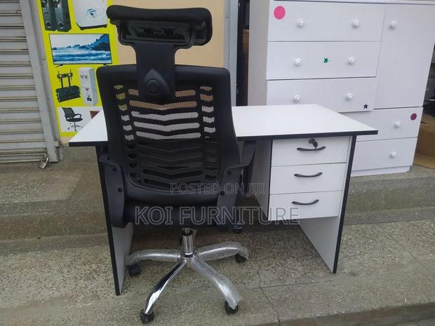Office Desk; 0.9 Meters With Ergonomic Headrest Chair Combo - thumbnail 3
