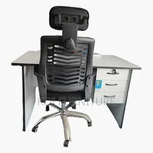 Office Desk; 0.9 Meters With Ergonomic Headrest Chair Combo