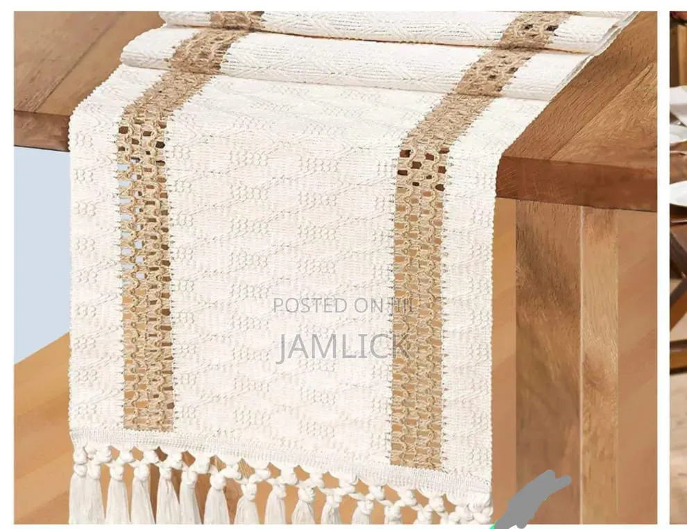 High Quality Matched Knotted Tassels Table / Tv Cabinet Runner - Cr