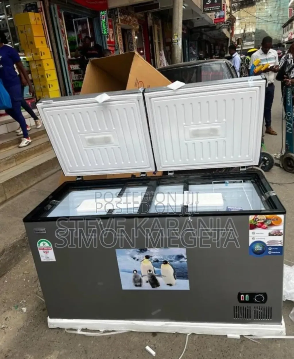 Grey Double Door Premier 400l Freezer