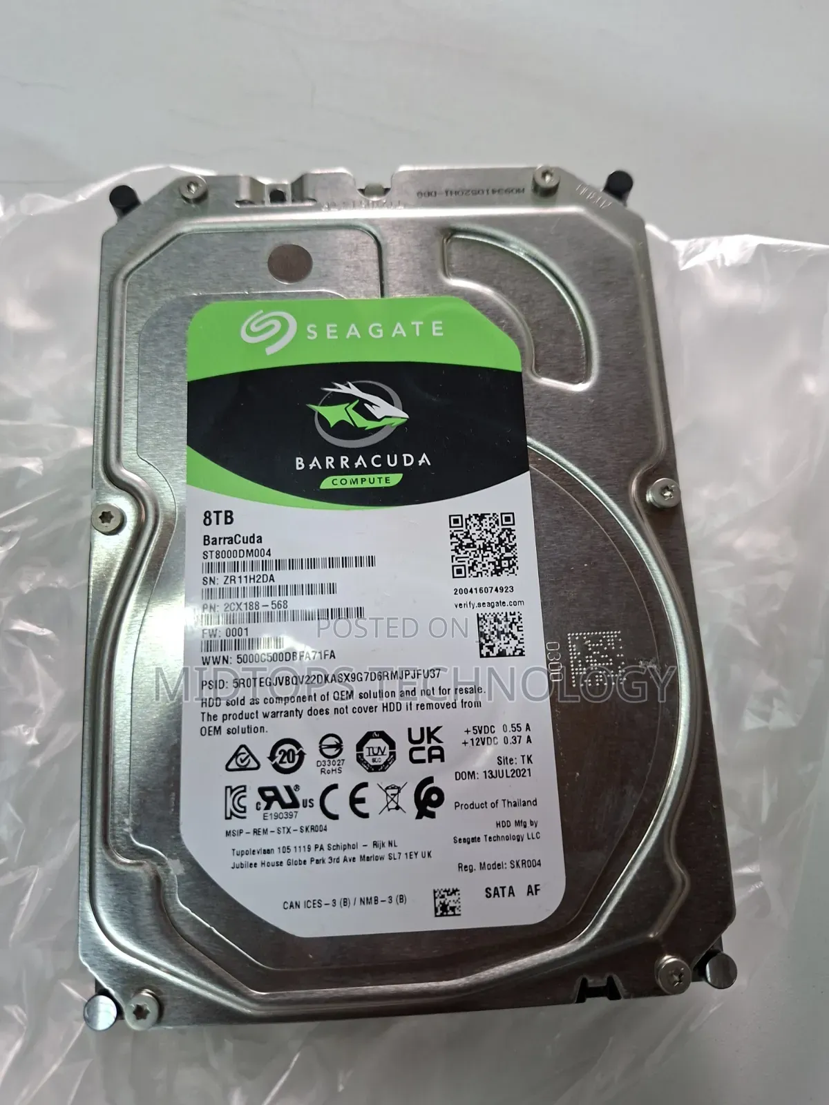 8tb Seagate Baracuda Cumpute Hard Drive
