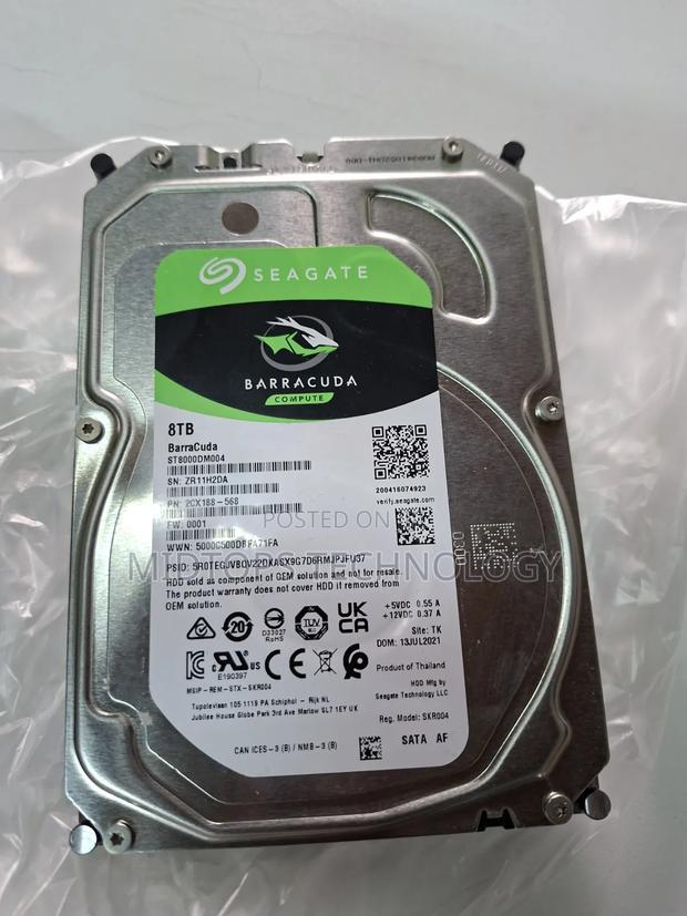 8tb Seagate Baracuda Cumpute Hard Drive - main view