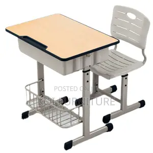 Home Desk; Home Schools Adjustable Brown Desk Chair Set