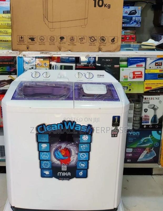 Mika 10kg Twin Tub Washing Machine – Powerful Cleaning Air Dryer Turbo