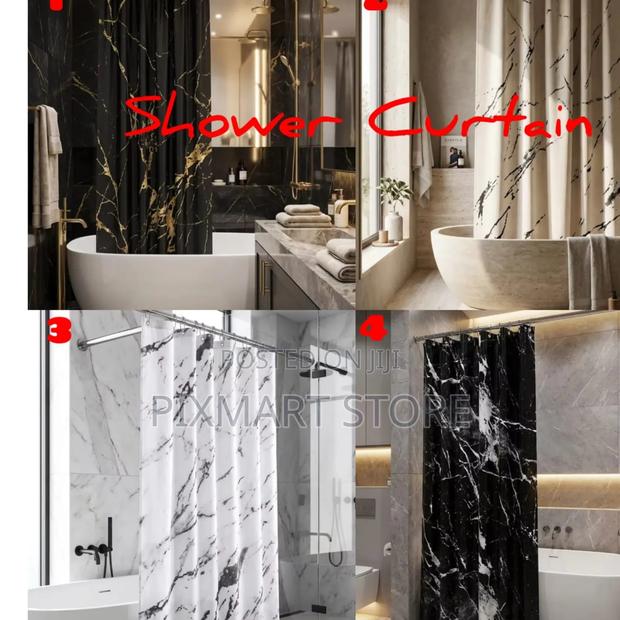 Marble Shower Curtain 180x180cm Waterproof Bathroom Decor