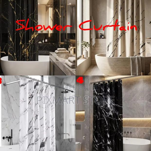 Elegant Marble Print Shower Curtain 180cm X 180cm