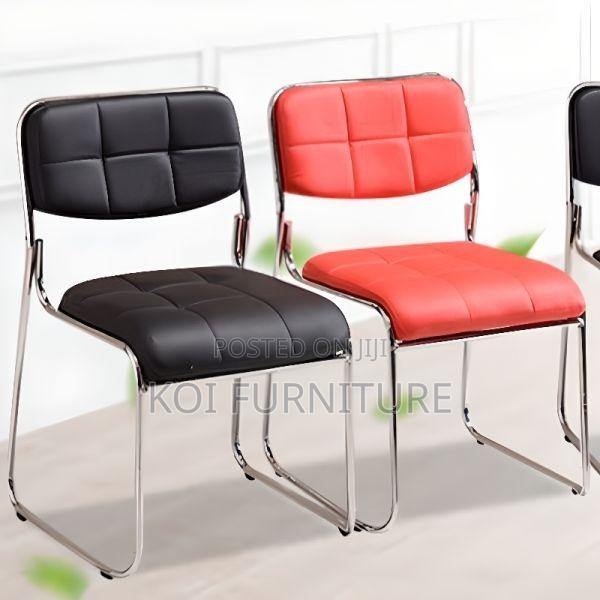 Office Chairs; Stackable Durable Home Office Vistitor Chrome Chairs - thumbnail 6