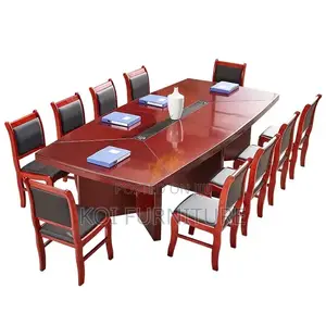 Boadroom Table; 2.4 Meters Mahogany Wooden Red Brown Boadroom Table