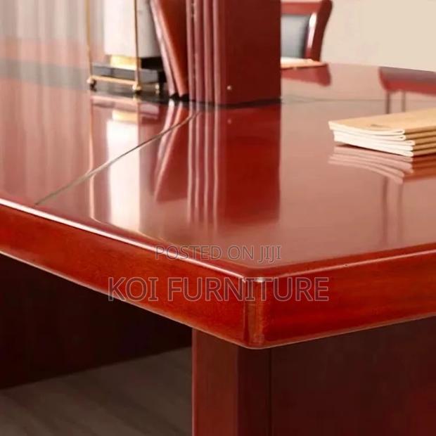 Boadroom Table; 2.4 Meters Mahogany Wooden Red Brown Boadroom Table - thumbnail 6