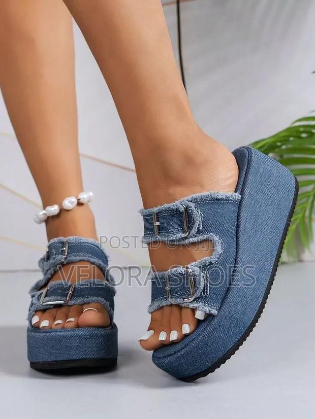 Ladies Denim Wedges