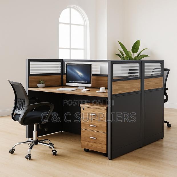 Two Seater Brown Office Workstation