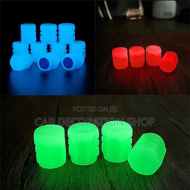 8pc Different Colors Car Tire Luminous Dark Glow Valve Caps