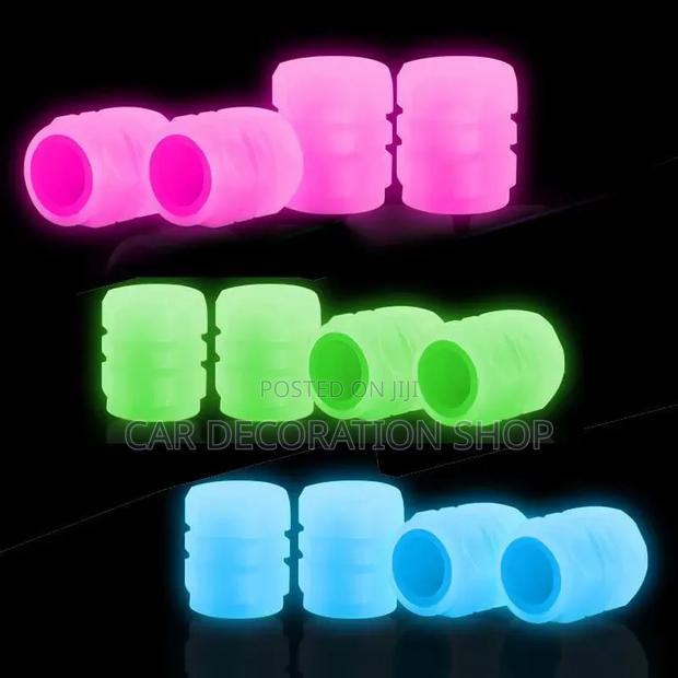 4+4pc Pack Wheel Rim Tyre Valve Radium Glow Caps