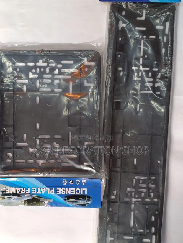 Black Front and Rear Plastic Plates Holder License Plates Set