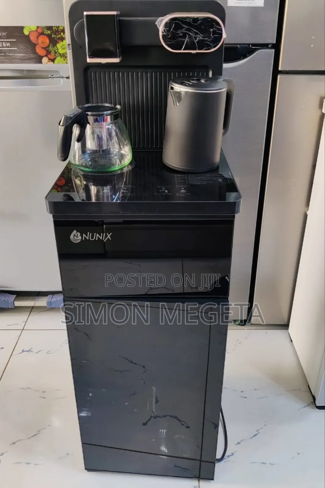 Water Dispenser Black and Silver Nunix A1c Bottom Load Hot and Cold