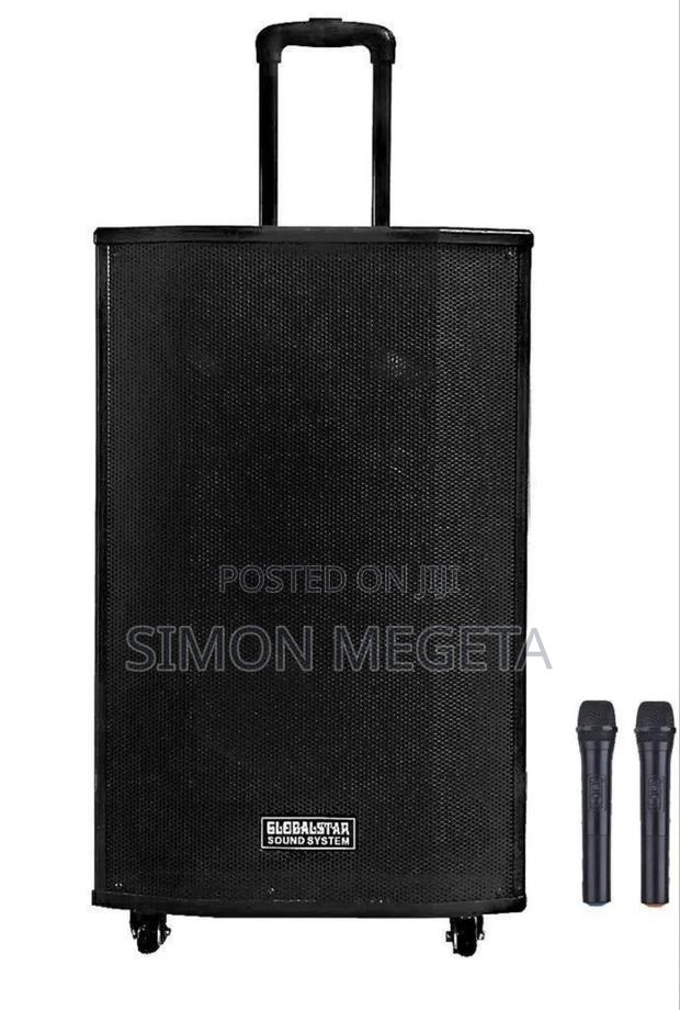 Globalstar Rechargeable Trolley Speaker 15 Inches With 2 Microphones