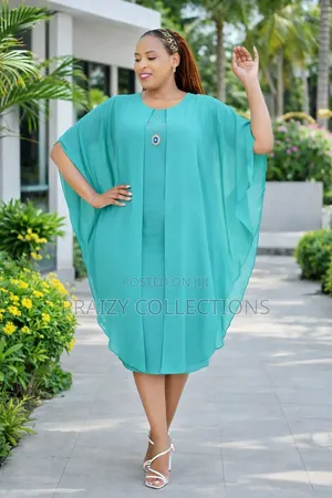 Straight Dress With Chiffon Cover