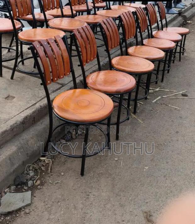 Hotel Seats or Outdoor Chairs With Mahogany Back and Seat