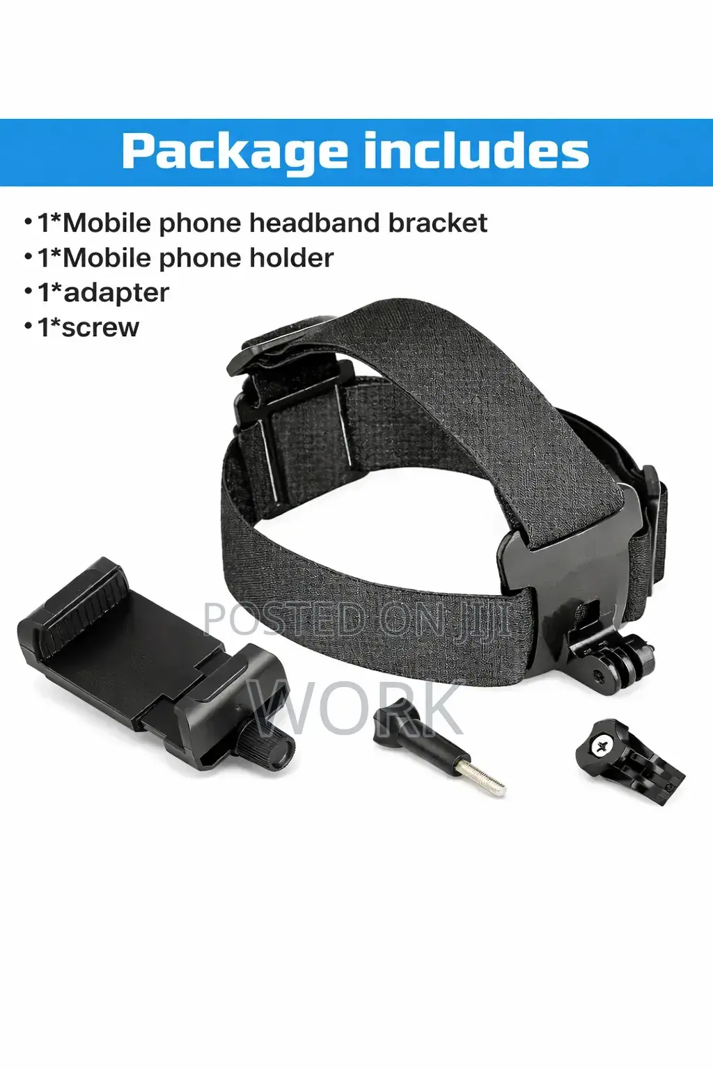 Phone Head Mount / Head Strap – Comfortable, Adjustable Strong Grip