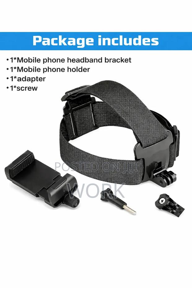 Phone Head Mount / Head Strap – Comfortable, Adjustable Strong Grip - thumbnail 3
