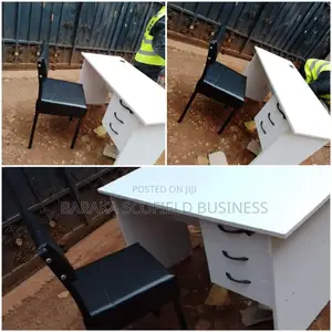 White Office Desk and Caterina Chairs Q