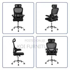 Office Chair; High Backrest Orthopedic Seat With Headrest