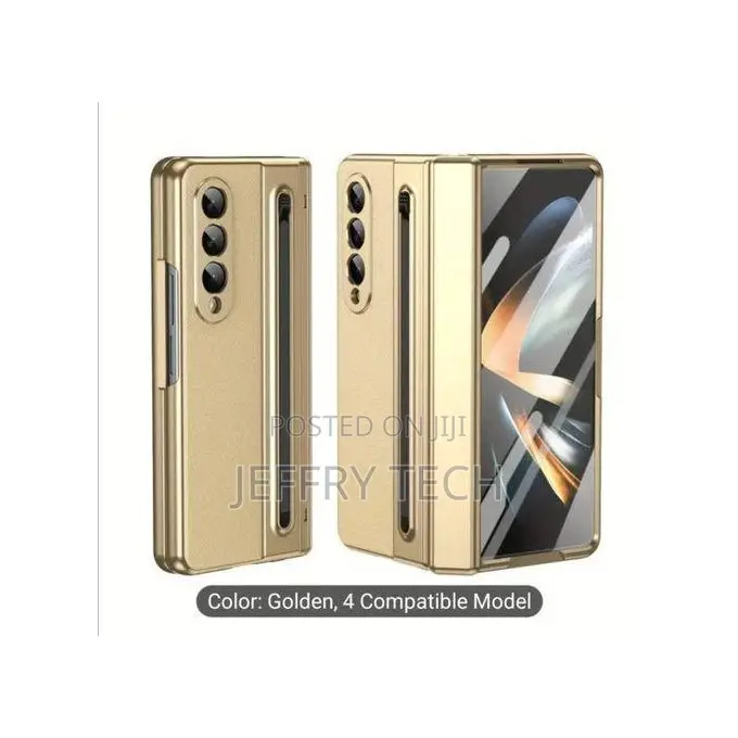 Samsung Galaxy Z Fold 4 5g Leather Hinge Protective Case With S Pen In