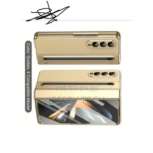 Samsung Galaxy Z Fold 4 5g Leather Hinge Protective Case With S Pen In