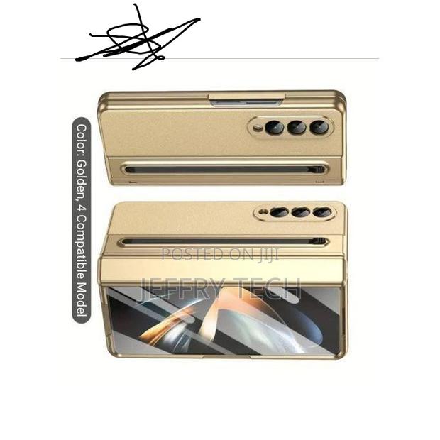 Samsung Galaxy Z Fold 4 5g Leather Hinge Protective Case With S Pen In - thumbnail 2