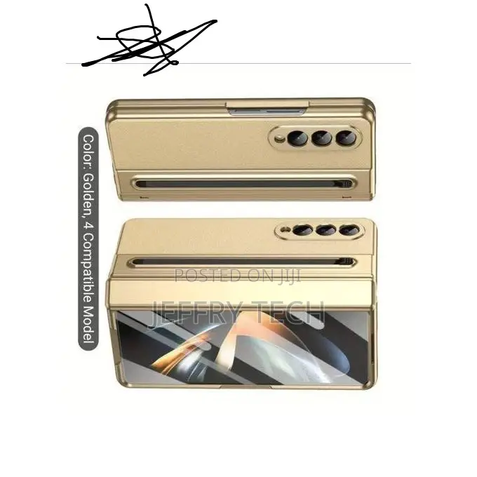 Samsung Galaxy Z Fold 4 5g Leather Hinge Protective Case With S Pen In