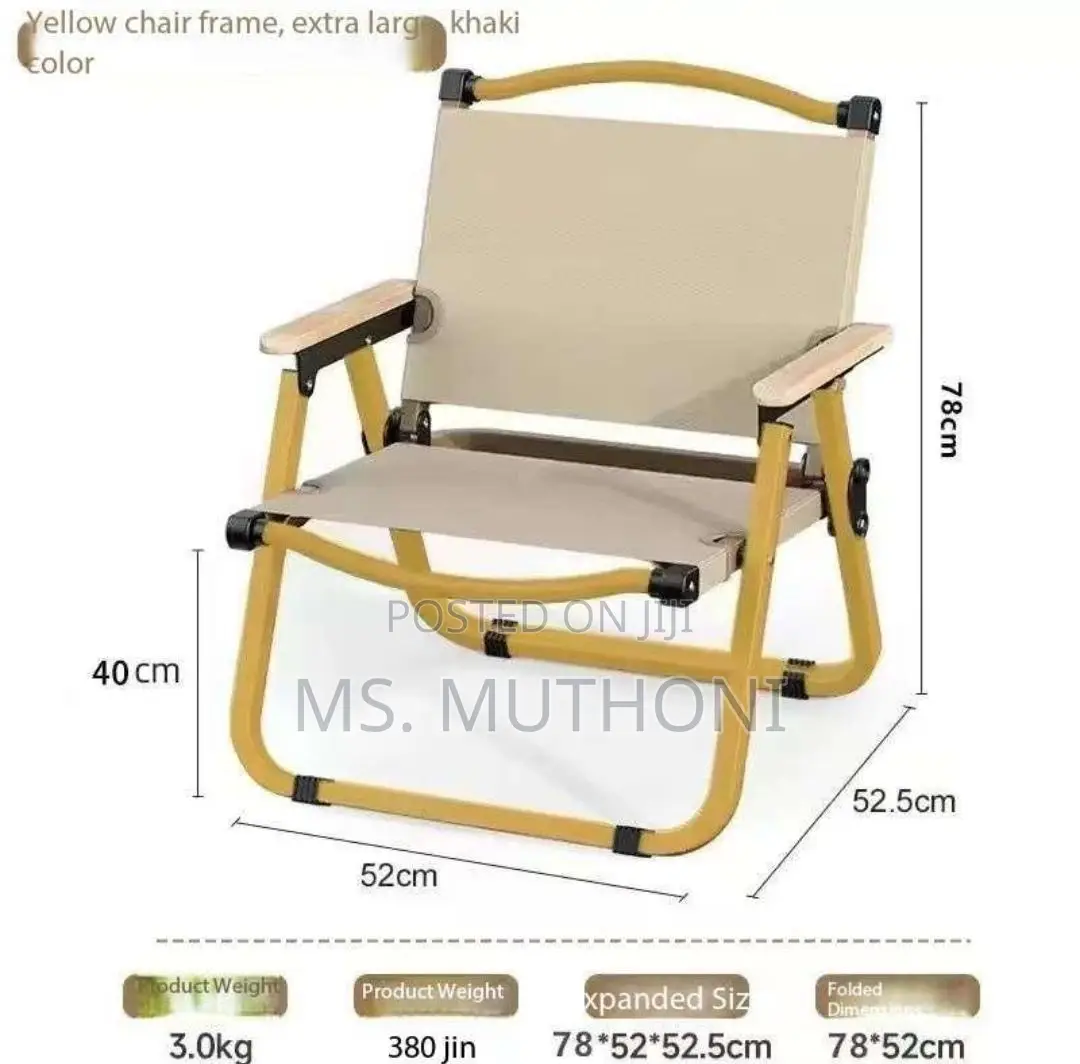 Foldable Safari Chairs, Ft a Lightweight Aluminum Frame and Canvasseat