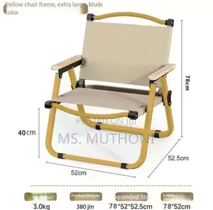 Foldable Safari Chairs, Ft a Lightweight Aluminum Frame and Canvasseat