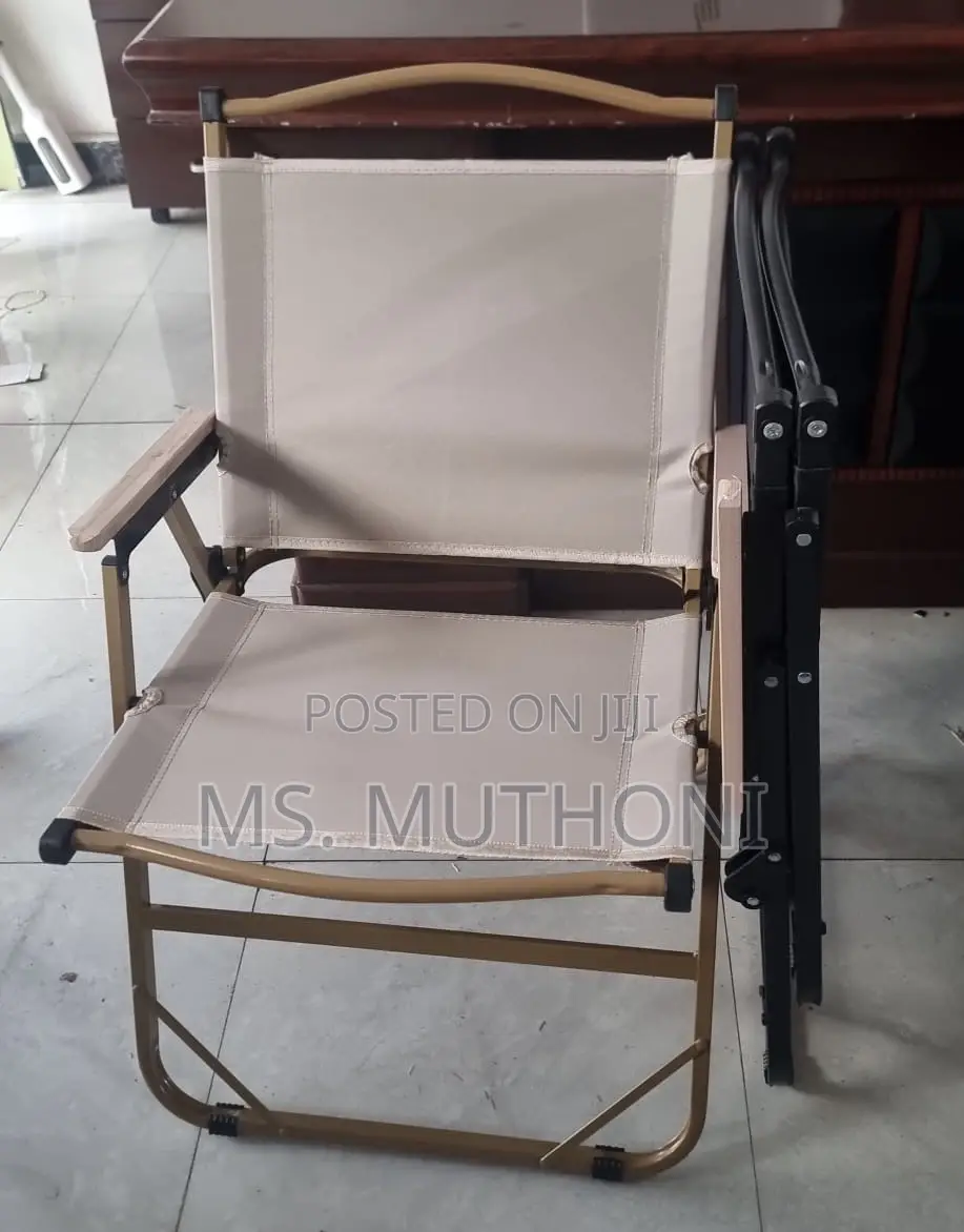 Foldable Safari Chairs, Ft a Lightweight Aluminum Frame and Canvasseat