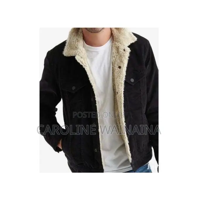Classy Black Woolen Jacket (Brown Fur)