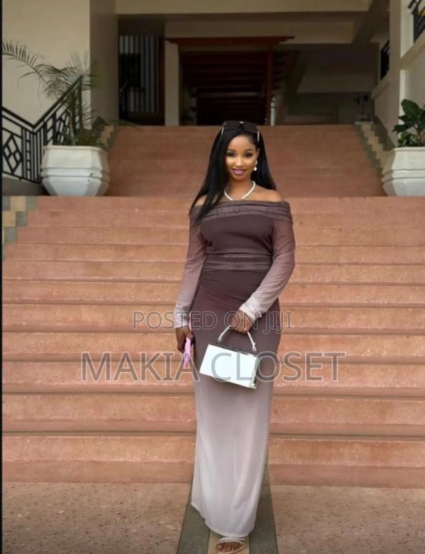 Ombre Mesh Maxi Dress in Brown - thumbnail 3