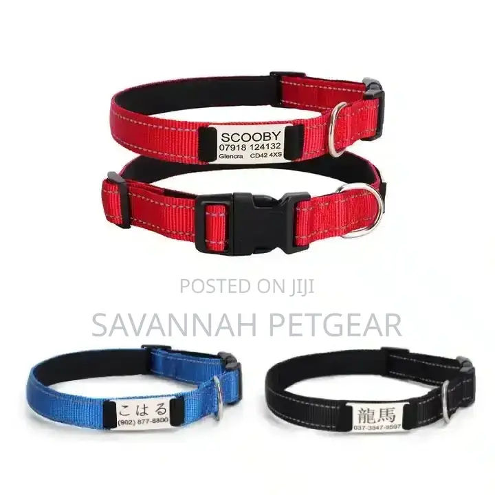 Urbadog Personalized Reflective Dog Collar Id Tag, Free Engraving