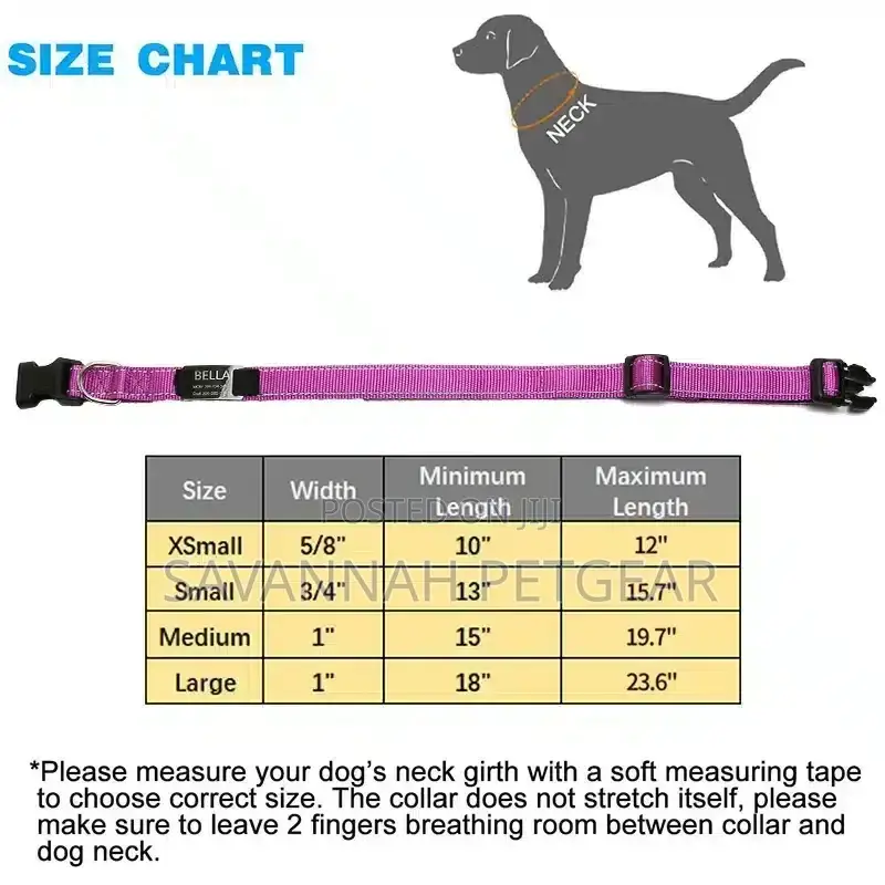 Urbadog Personalized Reflective Dog Collar Id Tag, Free Engraving