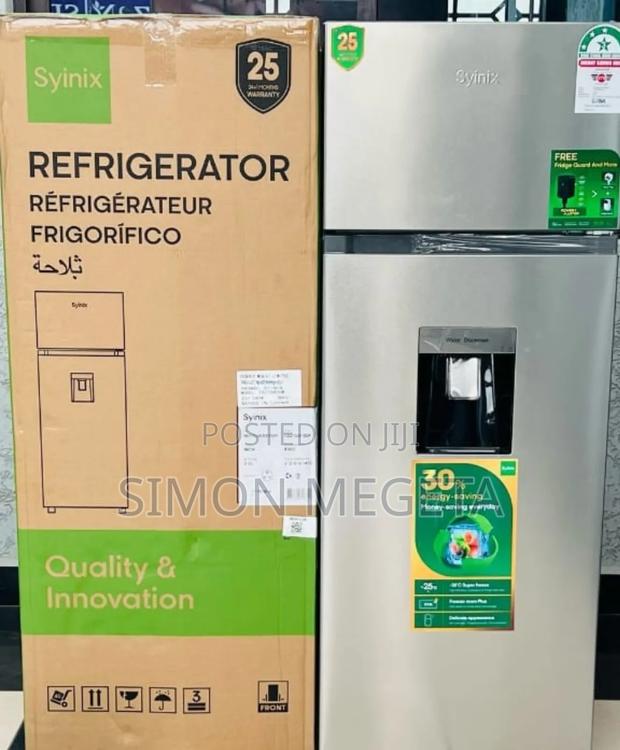 Double Door Fridge Syinix 210 Litres With Water Dispenser