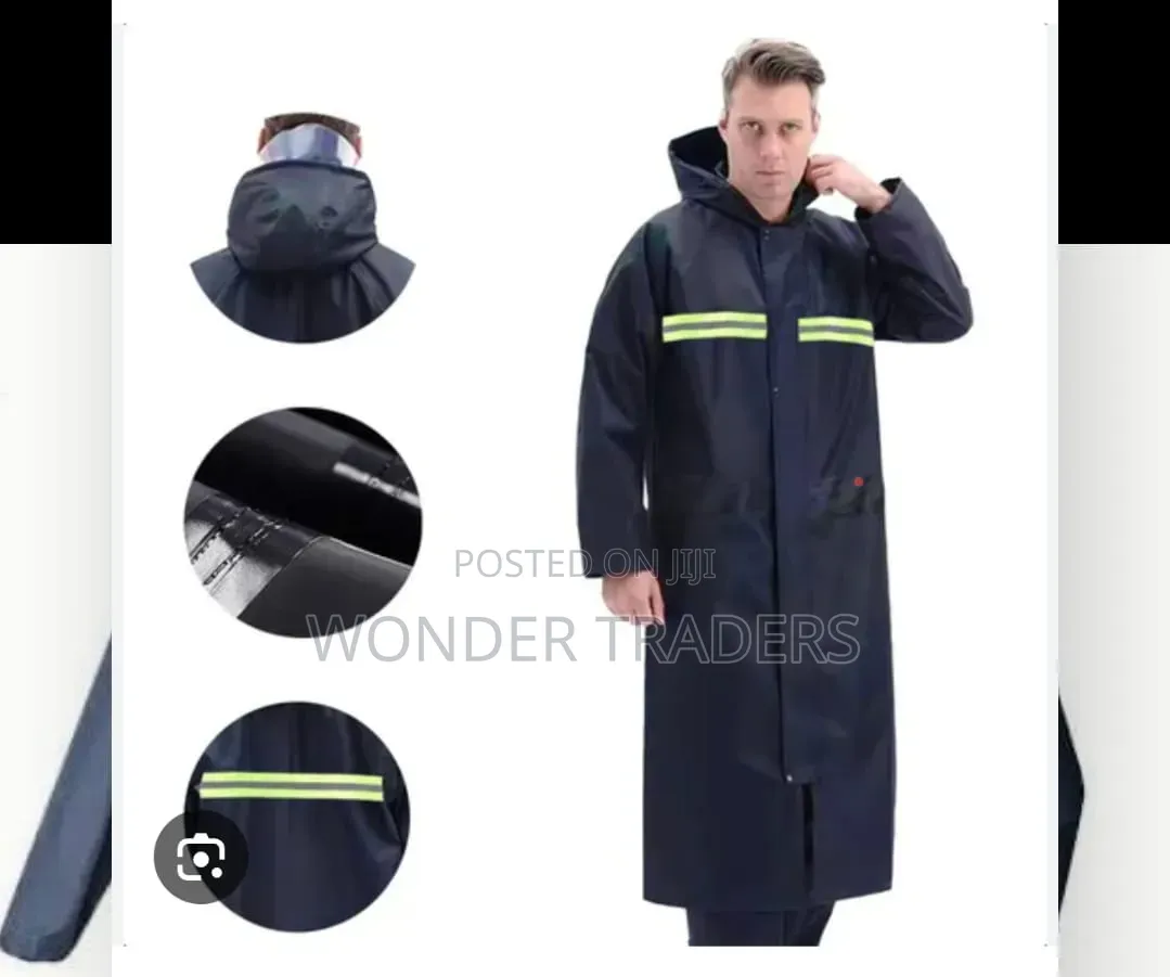 Heavy Duty Rain
Coat 
,With a Hook
,Zipper 
Navy Blue