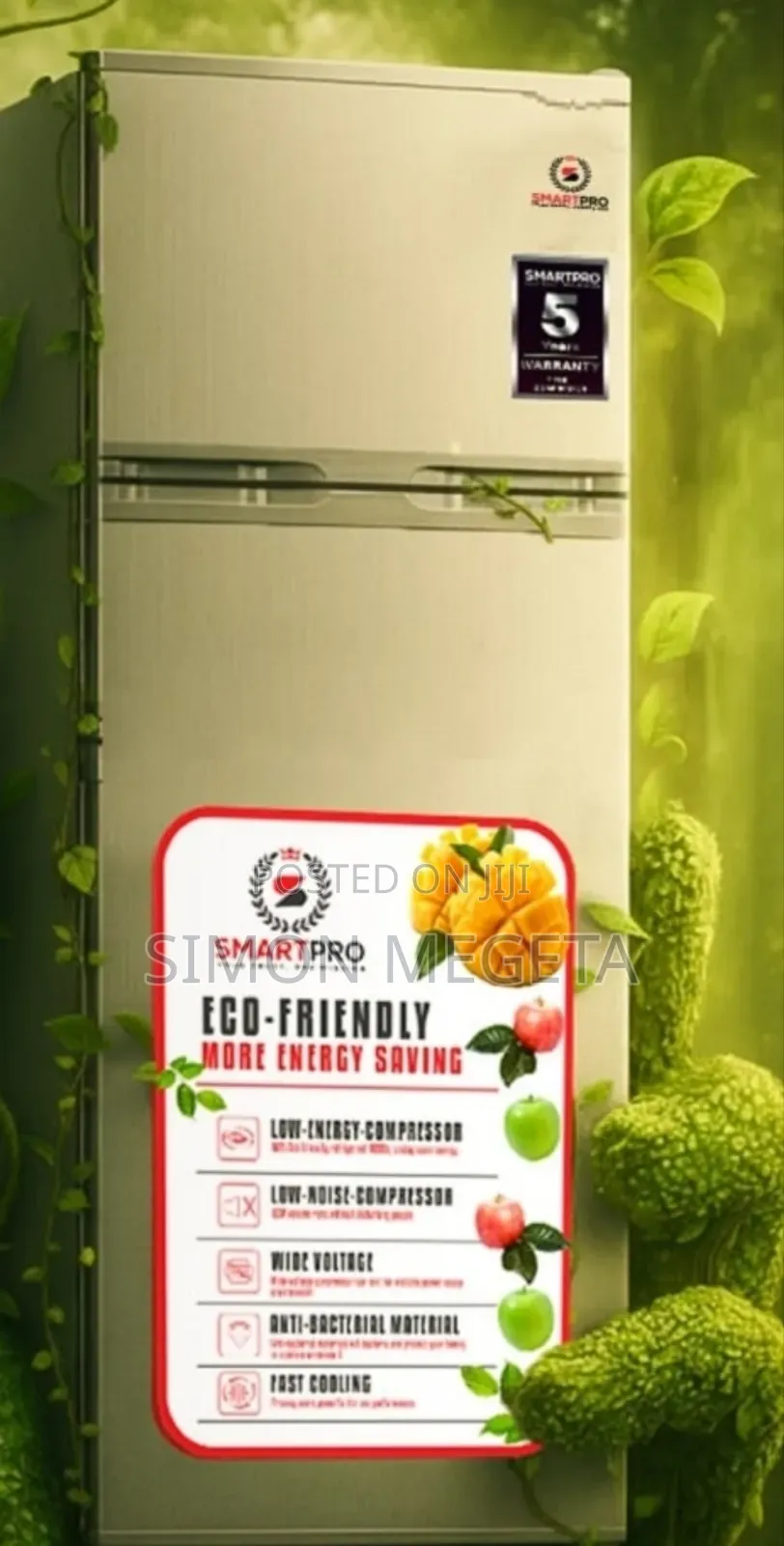 Smart Pro SFR-225-Dt-I Double Door Refrigerator, 206l - Silver