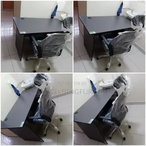 Headrest Office Chair With Grey Desk J